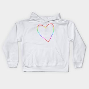 Spectrum Rainbow Heart Outline Kids Hoodie